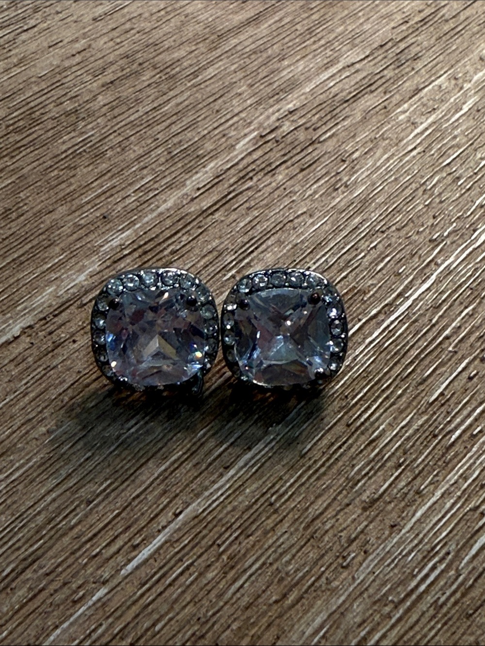 Clear Crystal Halo Stud Earrings - Silver-Tone